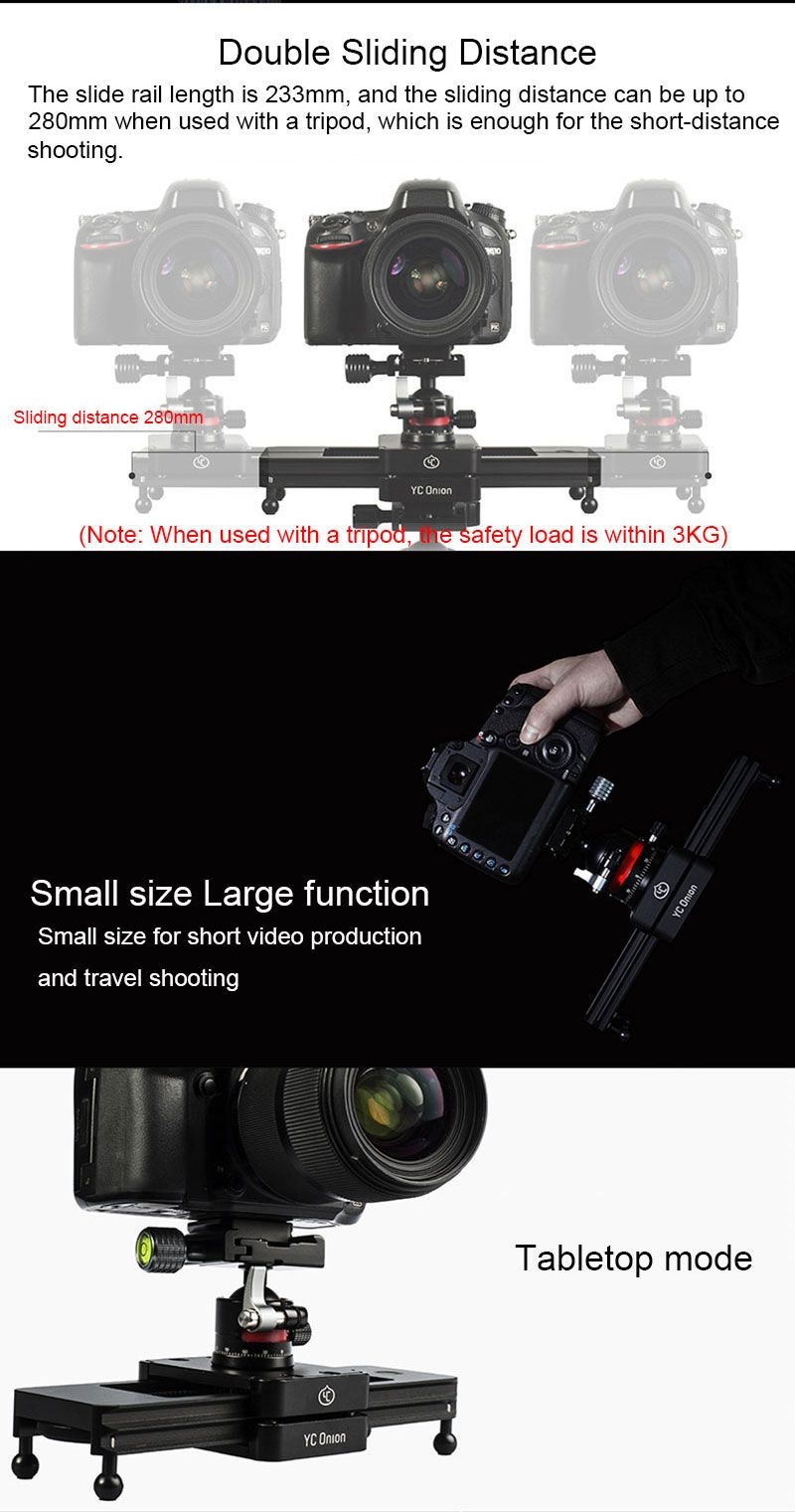 YC-Onion-Chocolate-230mm-Fluid-Drag-Friction-Adjustable--Mini-Slider-Dolly-Stabilizer-1339691