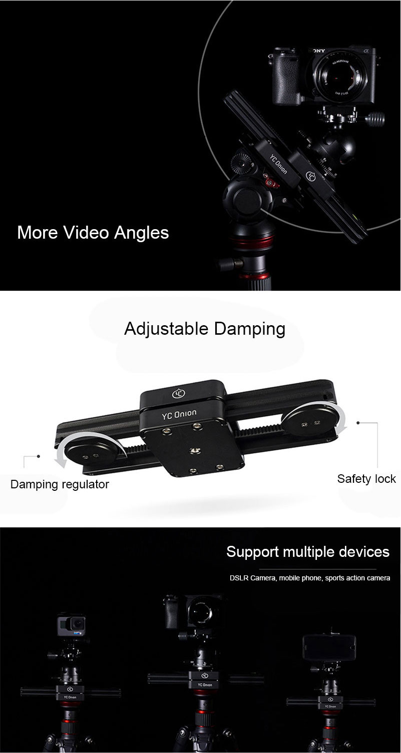 YC-Onion-Chocolate-230mm-Fluid-Drag-Friction-Adjustable--Mini-Slider-Dolly-Stabilizer-1339691