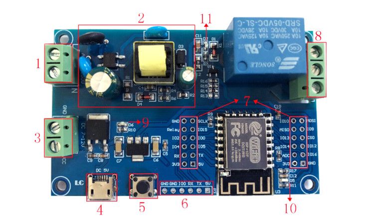 10pcs-ESP-12F-ACDC-Power-Supply-ESP8266-AC90-250VDC7-12VUSB5V-WIFI-Single-Relay-Module-Development-B-1660483