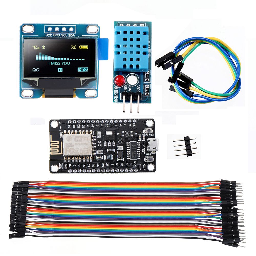 3pcs-Geekcreit-WiFi-ESP8266-Starter-Kit-IoT-NodeMCU-Wireless-I2C-OLED-Display-DHT11-Temperature-Humi-1605827