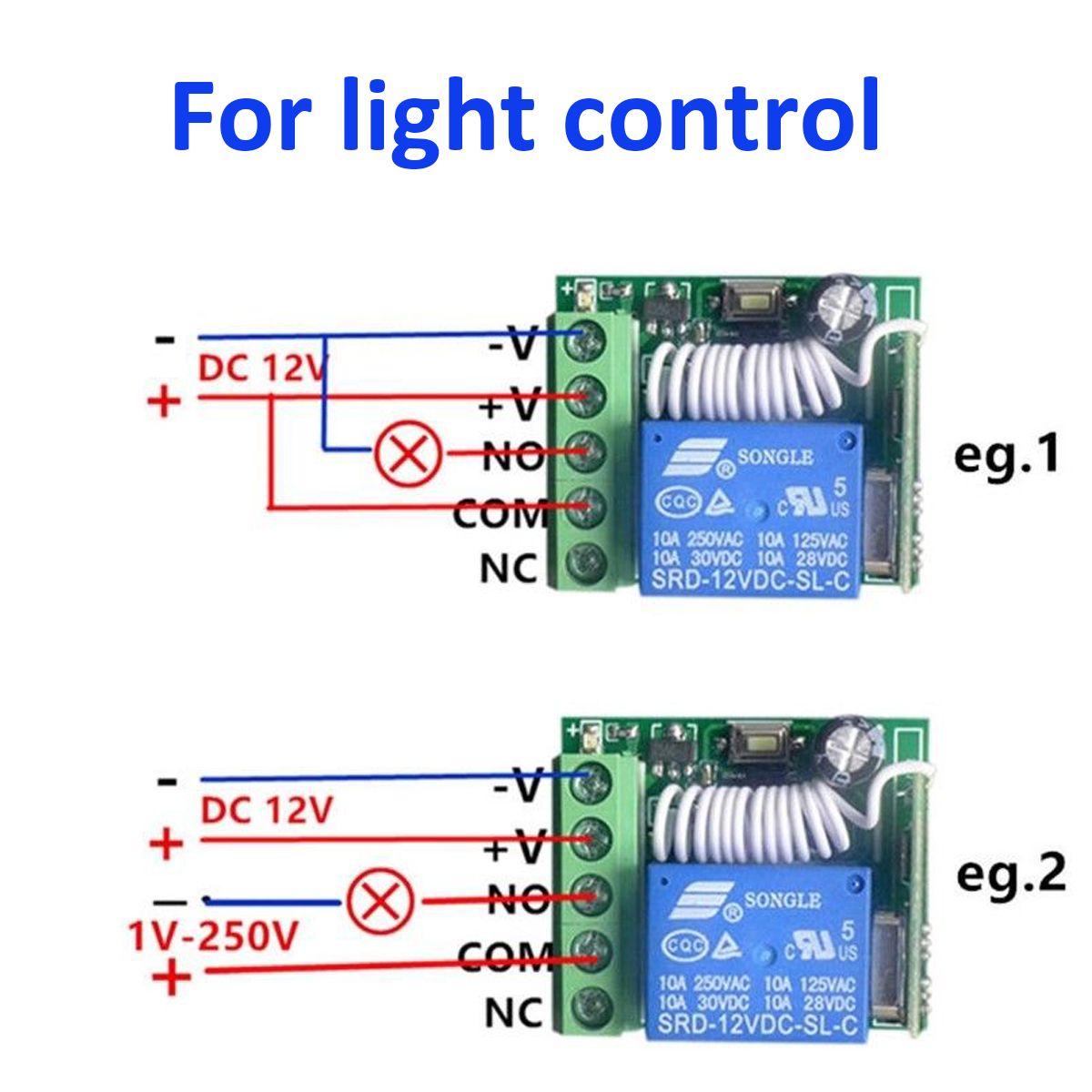 433Mhz-DC12V-1CH-Wireless-Remote-Control-Switch-Relay-Receiver-Module--2-RF-Transmitter-1326823