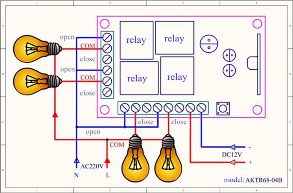 433mhz-DC-12V-Learning-Type-4CH-Channel-Wireless-Remote-Control-Switch-Four-Way-Relay-Control-Module-1337456