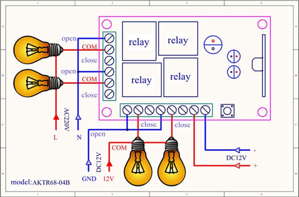 433mhz-DC-12V-Learning-Type-4CH-Channel-Wireless-Remote-Control-Switch-Four-Way-Relay-Control-Module-1337456