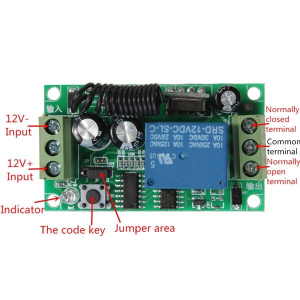 5Pcs-Geekcreitreg-DC-12V-10A-Relay-1CH-Channel-Wireless-RF-Remote-Control-Switch-Transmitter-With-Re-1188172