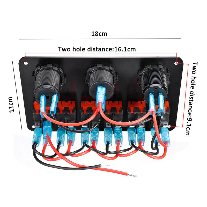 6-Gang-Switch-Panel-2USB-Interior-Control-Car-Boat-Marine-RV-Rocker-Breaker-12V-1617936