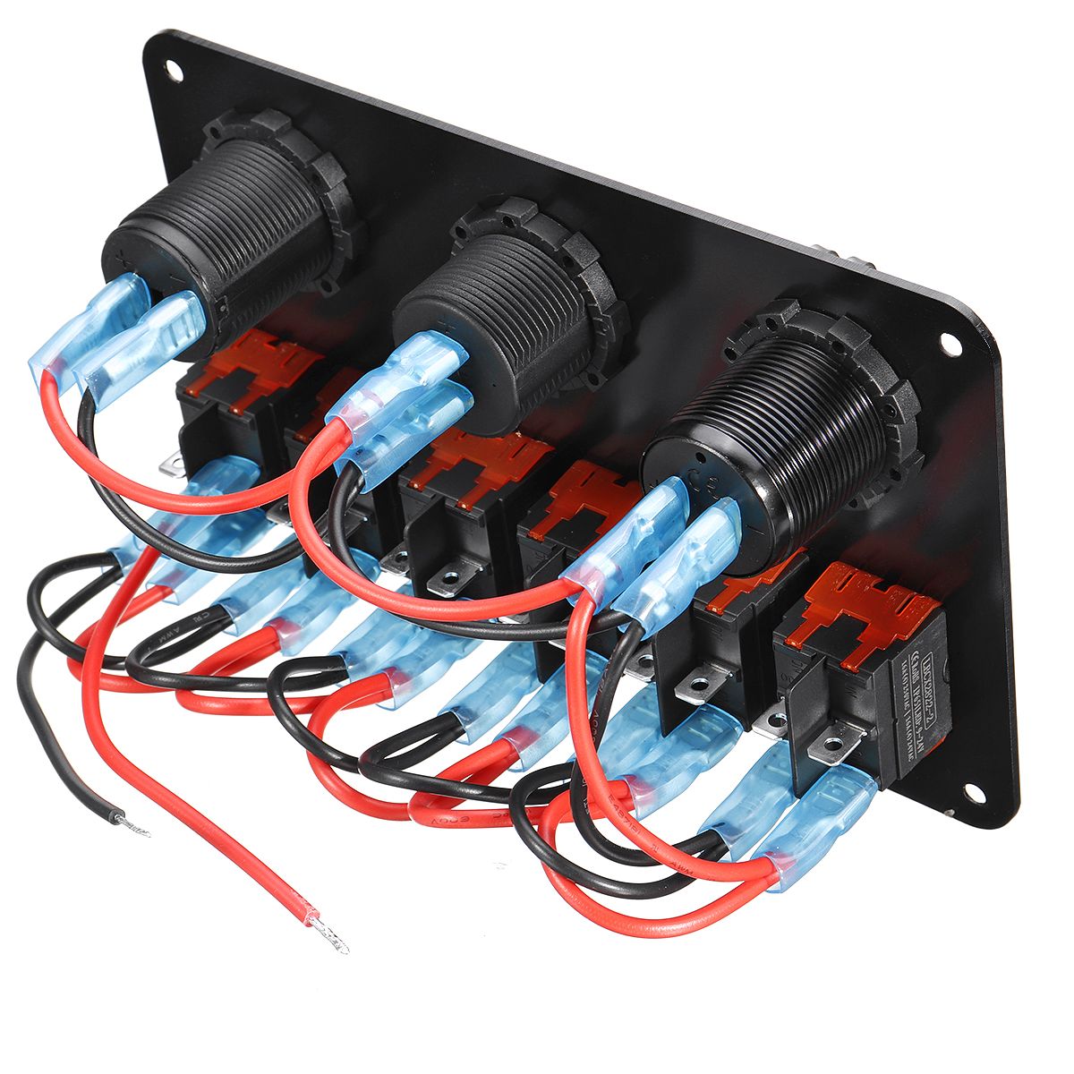 6-Gang-Switch-Panel-2USB-Interior-Control-Car-Boat-Marine-RV-Rocker-Breaker-12V-1617936