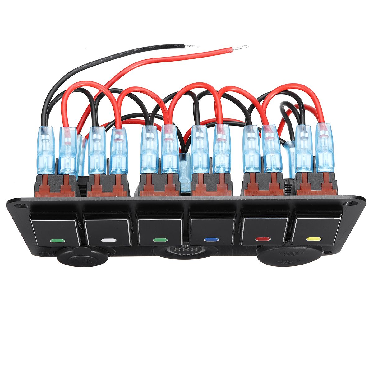 6-Gang-Switch-Panel-2USB-Interior-Control-Car-Boat-Marine-RV-Rocker-Breaker-12V-1617936