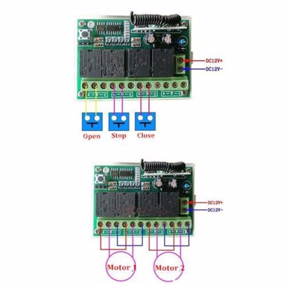 DC-12V-4CH-Wireless-Remote-Control-Relay-Switch-2-Transceiver-with-1-Receiver-315MHz-1412450