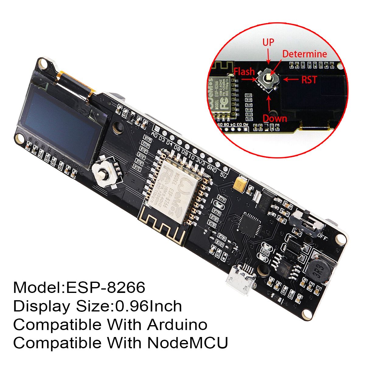 Geekcreit-D1-ESP-Wroom-02-Motherboard-ESP8266-Mini-WiFi-NodeMCU-Module-ESP826618650-Battery096-OLED-1224577