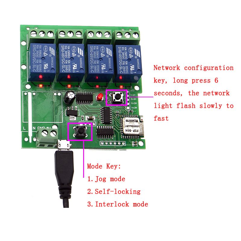 Geekcreitreg-USB-5V-Or-DC-5V-DIY-4-Channel-Jog-Inching-Self-locking-WIFI-Wireless-Smart-Home-Switch--1065305