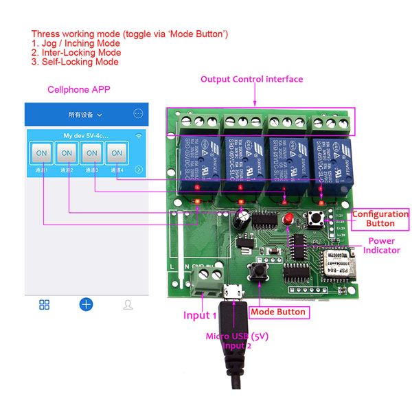 Geekcreitreg-USB-5V-Or-DC-5V-DIY-4-Channel-Jog-Inching-Self-locking-WIFI-Wireless-Smart-Home-Switch--1065305