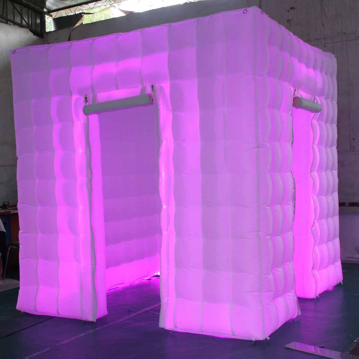 110V-82ft-Two-Door-Multi-color-LED-Inflatable-Photo-Booth-Enclosure-Tent-with-Remote-Control-Air-Ten-1145648
