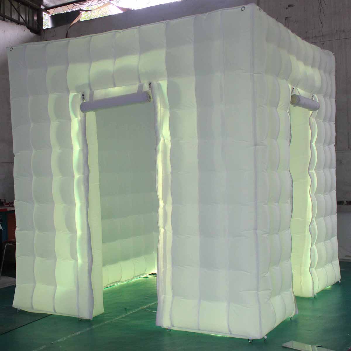 110V-82ft-Two-Door-Multi-color-LED-Inflatable-Photo-Booth-Enclosure-Tent-with-Remote-Control-Air-Ten-1145648