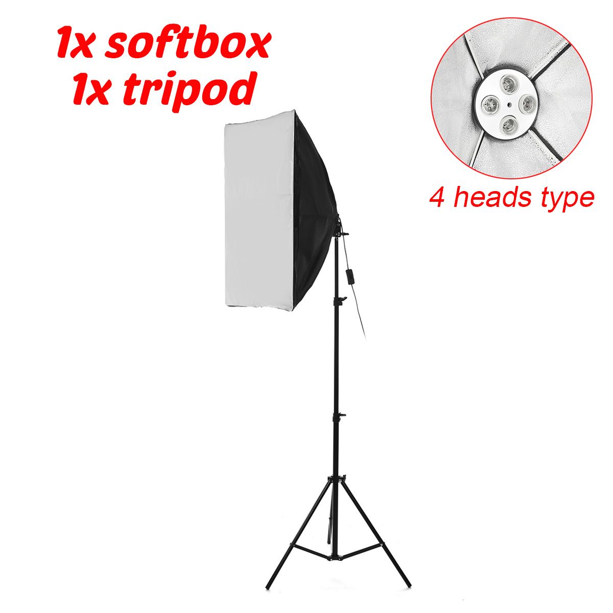 4-Heads-Photography-Studio-Video-Softbox-Lighting-Lamp-Tripod-Stand-Arm-Kits-AU-1739383