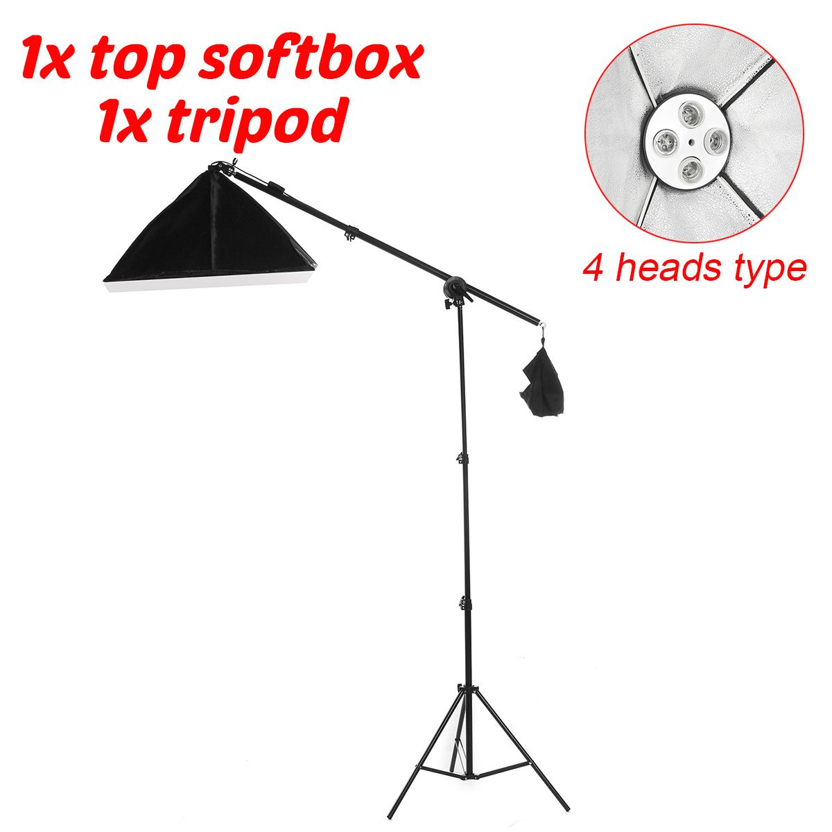 4-Heads-Photography-Studio-Video-Softbox-Lighting-Lamp-Tripod-Stand-Arm-Kits-AU-1739383