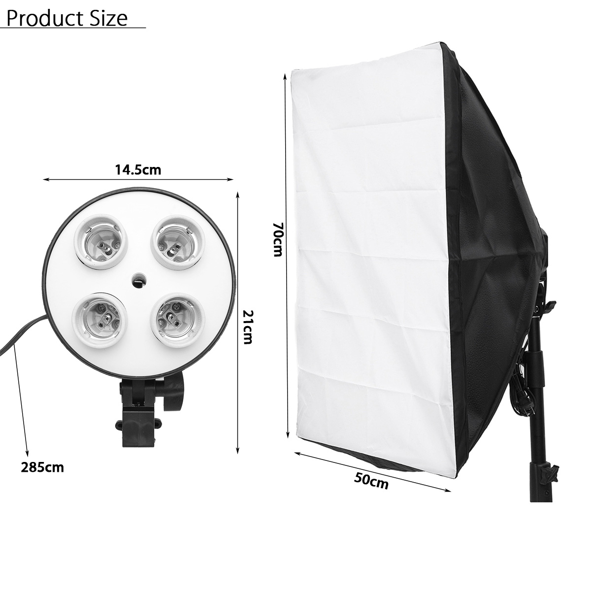 Photo-Video-Studio-Lighting-50x70cm-Softbox-Light--4-Socket-E27-Lamp-Holder-Kit-1213967