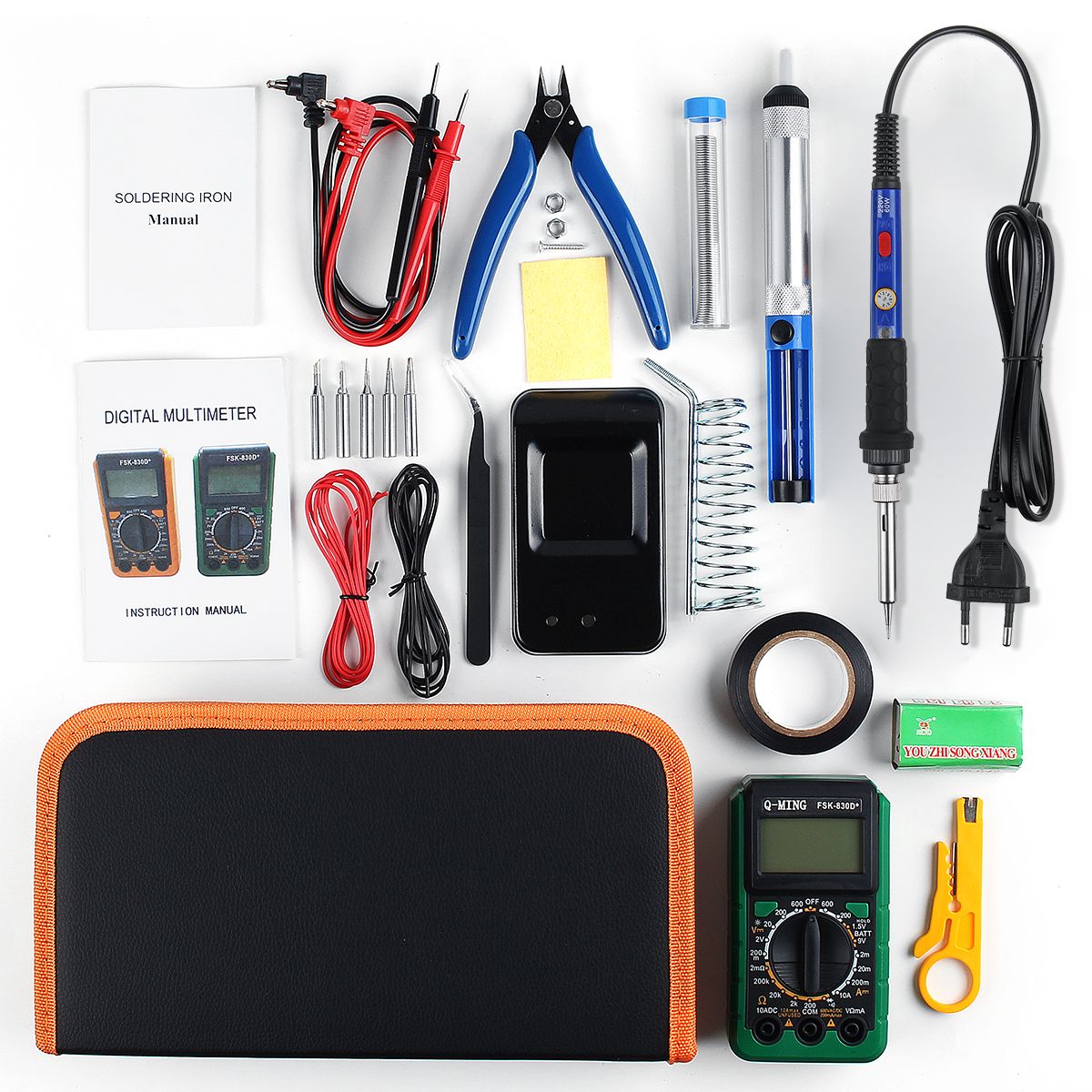 110V-60W-22Pcs-Electric-Adjustable-Temperature-Soldering-Iron-Kit-Welding-Tool-With-Multimeter-1656185