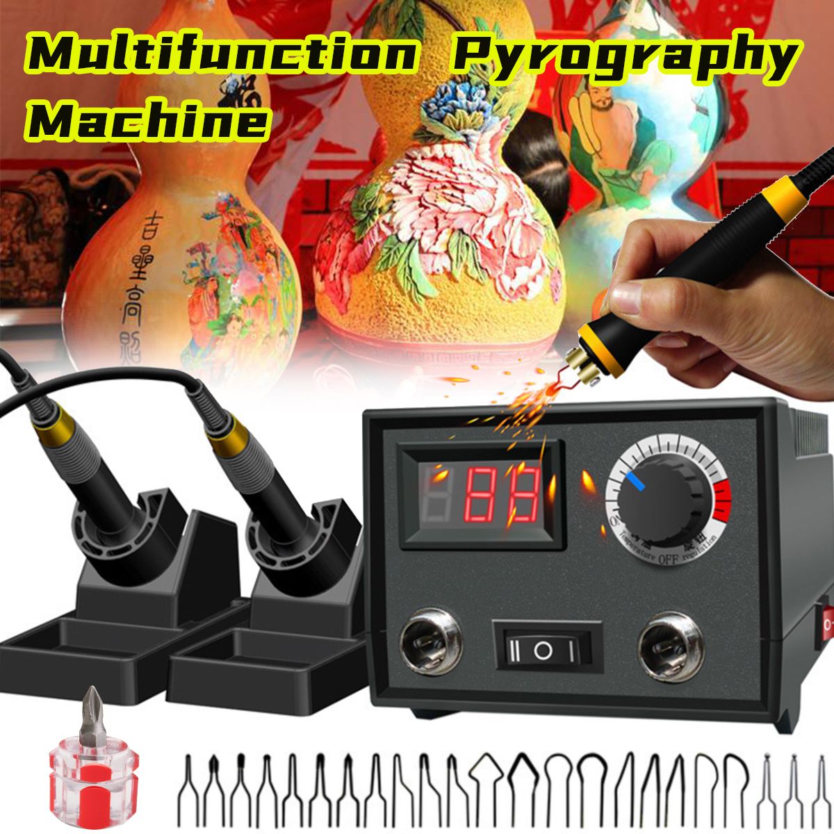 110V220V-Digital-Multifunction-Pyrography-Machine-Gourd-Wood-Craft-2Pen23Tips-1734407