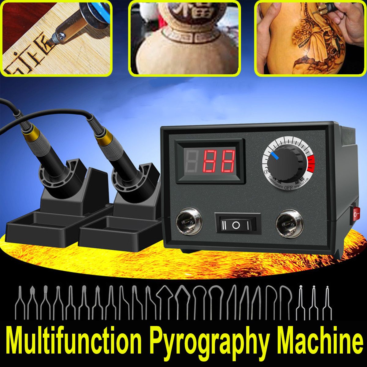 110V220V-Digital-Multifunction-Pyrography-Machine-Gourd-Wood-Craft-2Pen23Tips-1734407