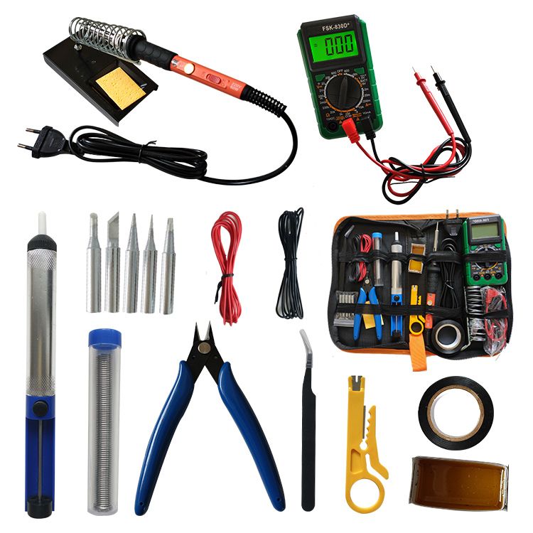 23Pcs-60W-Wood-Burning-Pen-Tool-Soldering-Stencil-Iron-Craft-Pyrography-Kit-With-Multimeter-1658918