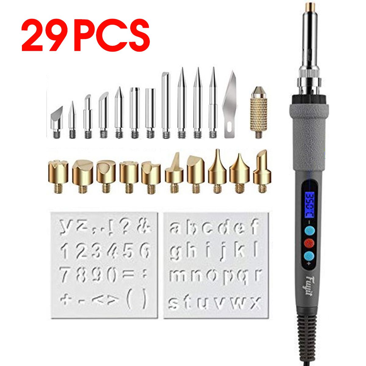 29Pcs-110V-Wood-Burning-Pen-Set-Stencil-Soldering-Iron-Tools-Kit-Pyrography-Craft-New-Digital-Engrav-1629096