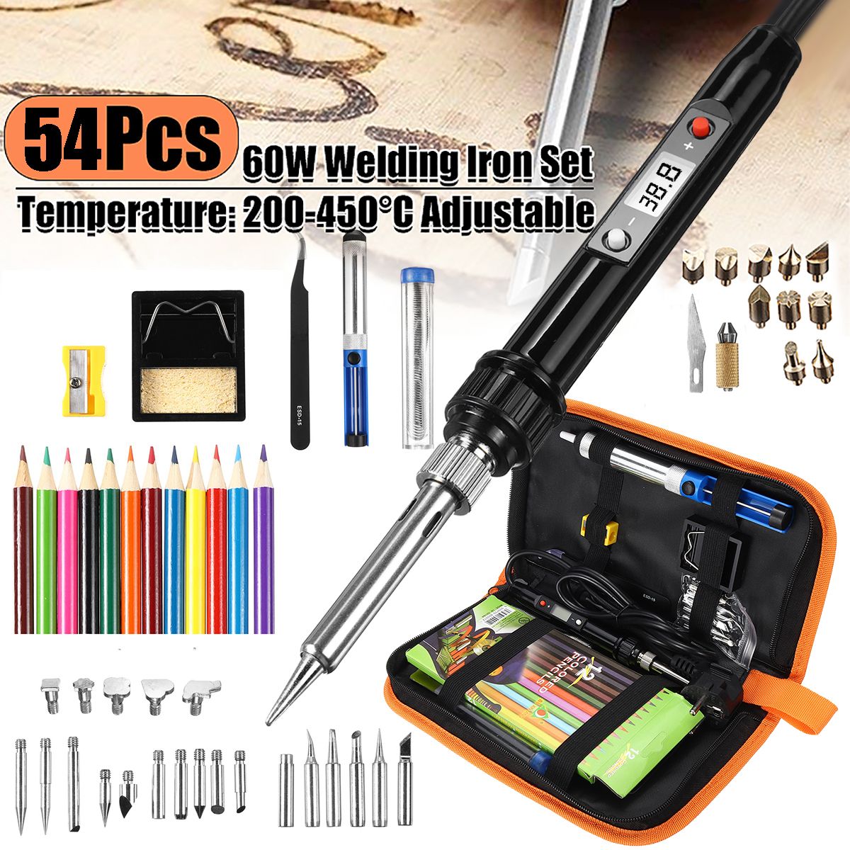 54Pcs-60W-Electric-Adjustable-Wood-Burning-Pen-Solder-Iron-Carft-Pyrography-Tool-Kit-1564123