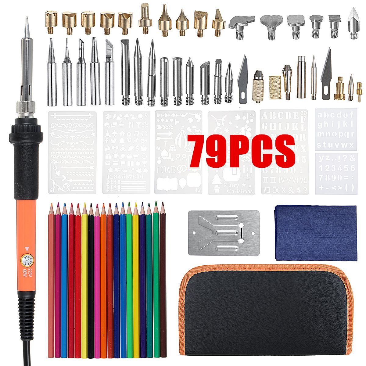 79PcsSet-Wood-Burning-Pen-Tips-Stencil-Soldering-Iron-Tools-Pyrography-Craft-Kit-Electric-Soldering--1629100