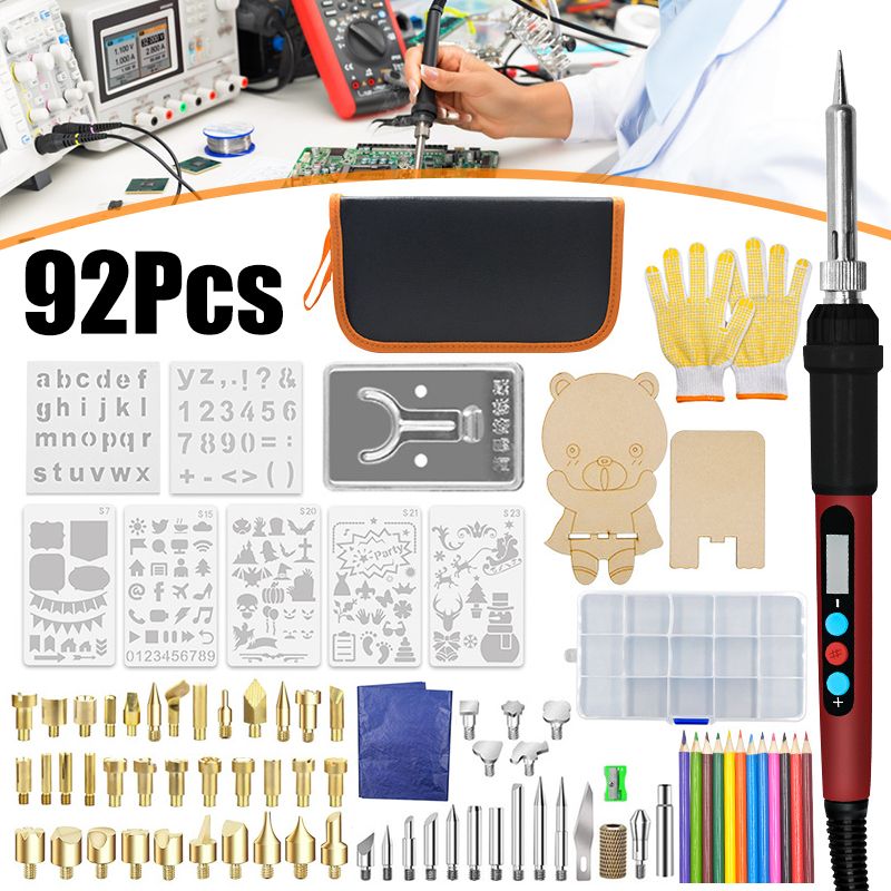 92Pcs-Soldering-Iron-Kit-Welding-Tool-Wood-Burning-Pen--Soldering-Iron-1689985