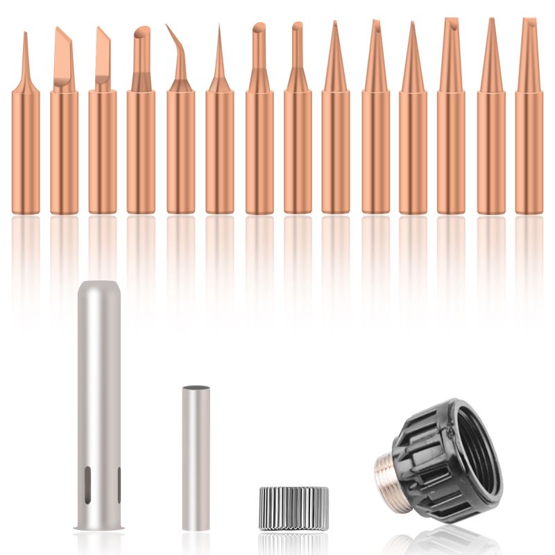 Handskit-15Pcs-Pure-Copper-Solder-Iron-Tip-900M-Tip-for-Soldering-Rework-Station-Solder-Tips-1706737