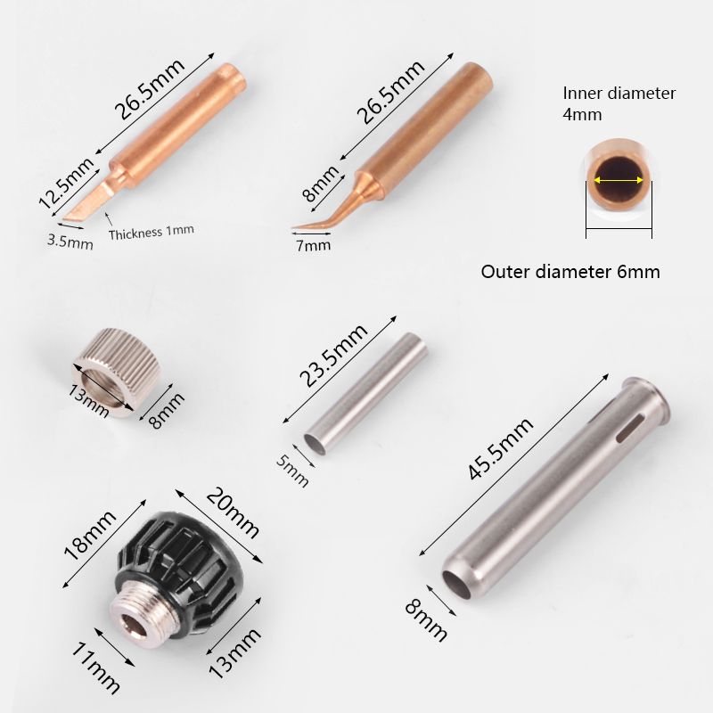 Handskit-15Pcs-Pure-Copper-Solder-Iron-Tip-900M-Tip-for-Soldering-Rework-Station-Solder-Tips-1706737
