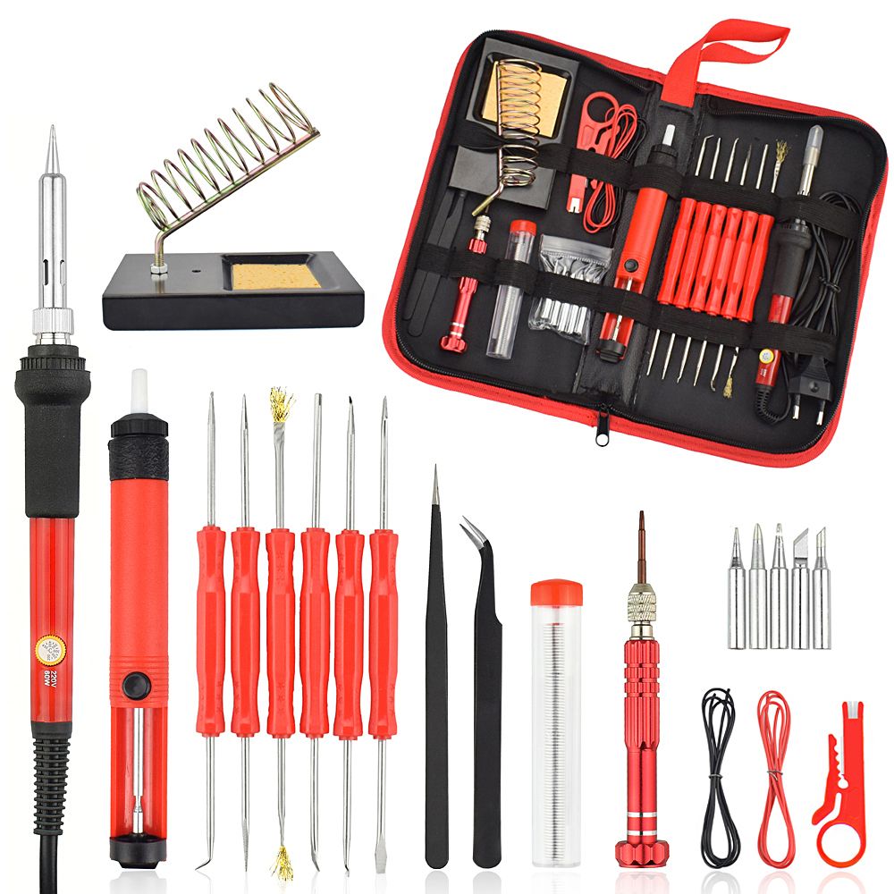 NEWACALOX-26Pcs-60W-Multifunctional-Electric-Solder-Iron-Kit-Screwdriver-Desoldering-Pump-Tip-Wire-P-1349936