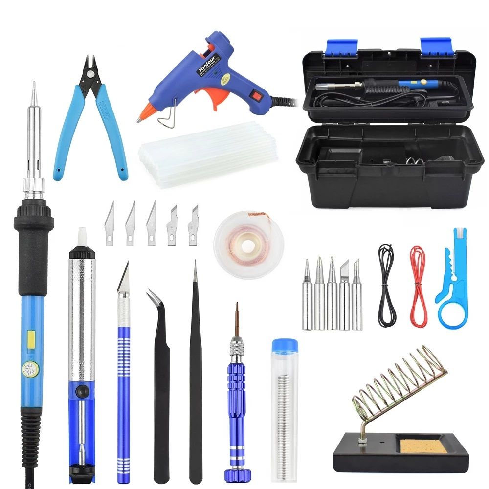 Toolour-60W-Electric-Soldering-Iron-Kit-110V220V-Switch-Adjustable-Temperature-with-Toolbox-1757145