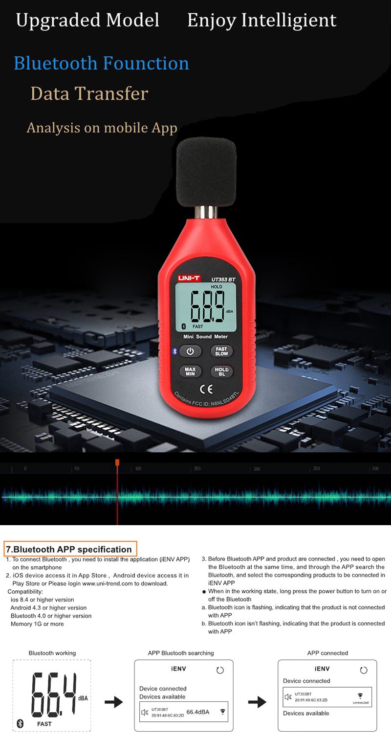 UNI-T-UT353BT-bluetooth-Sound-Level-Meter-Digital-Noise-Tester-30-130dB-Decibel-Monitoring-Sound-Lev-1236781