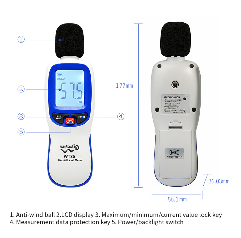 Wintact-WT85-Digital-Sound-Level-Meter-Noise-Meter-Decibel-Monitoring-Tester-30-130dBA-Backlight-1242755