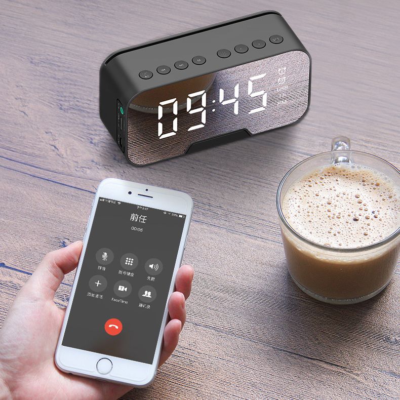 Bakeey-G10-Mirror-Clock-Wireless-bluetooth-Subwoofer-Speaker-with-Mic-Support-FM-Radio-TF-Card-1607223