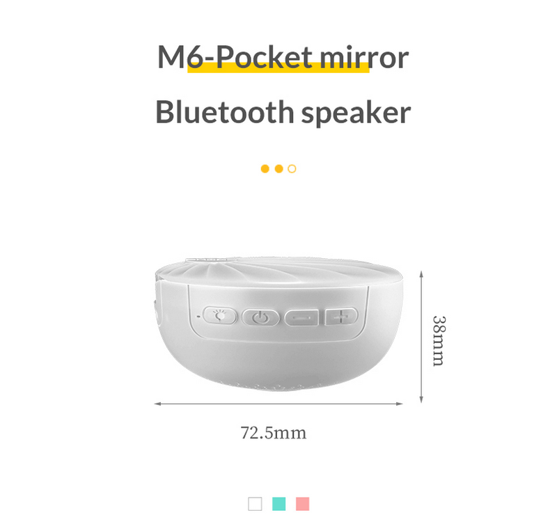 Bakeey-M6-Fashion-Pocket-Mirror-Wireless-bluetooth-Speaker-Fill-Light-Mini-Portable-Outdoor-Speaker-1642046