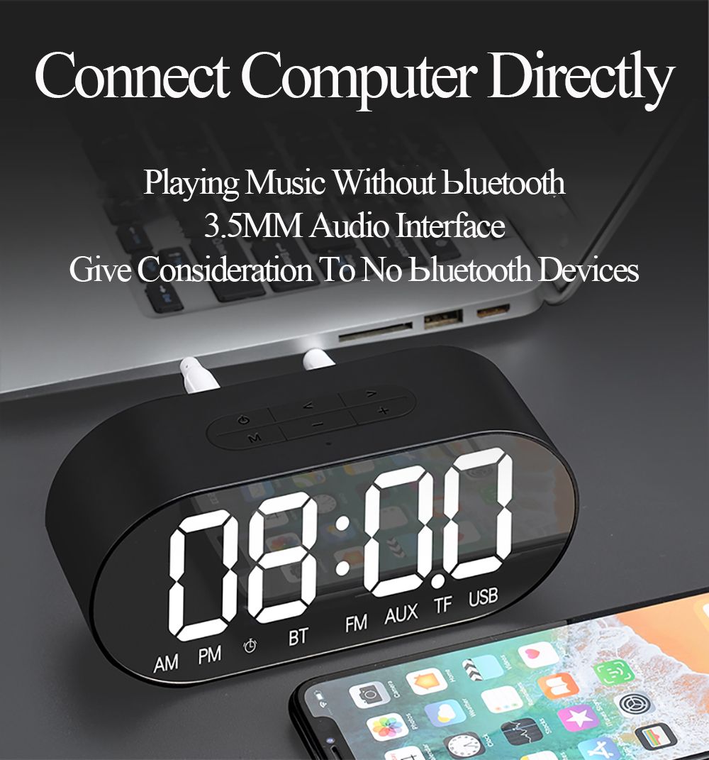 Bakeey-P1-Portable-Wireless-bluetooth-Speaker-LED-Display-Mirror-Alarm-Clock-Subwoofer-with-Mic-1629556