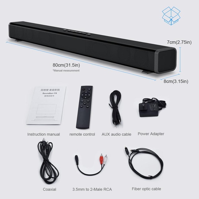 Bakeey-Y6-40W-bluetooth-Speaker-TV-Soundbar-4-Drivers-HiFi-3D-Surround-Stereo-OPT-COAX-TF-USA-AUX-Ho-1716610