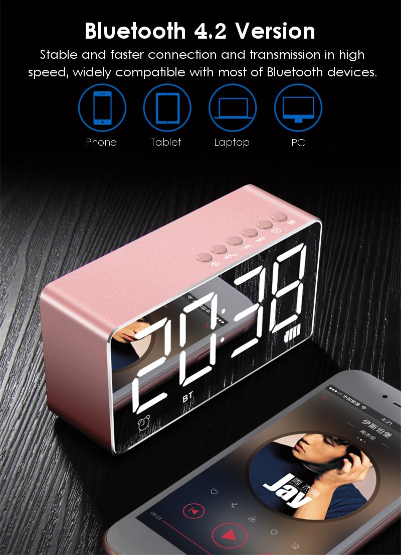 Bakeeytrade-Q9-2000mAh-LED-Display-Alarm-Clock-TF-Card-AUX-FM-Radio-bluetooth-Speaker-With-Mic-1247797