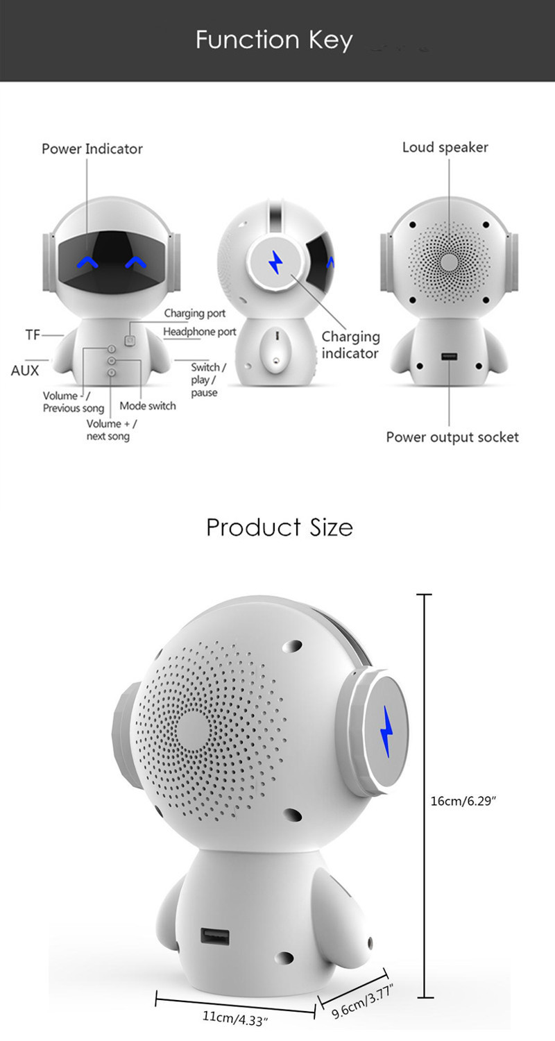 Bakeeytrade-Robot-Portable-Stereo-Noise-Cancelling-Power-Bank-TF-Card-Wireless-bluetooth-Speaker-wit-1247414