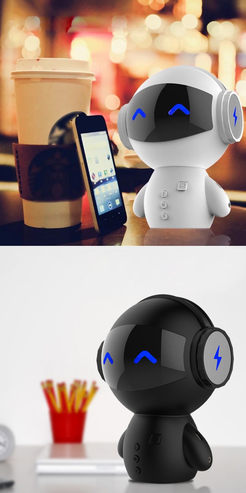 Bakeeytrade-Robot-Portable-Stereo-Noise-Cancelling-Power-Bank-TF-Card-Wireless-bluetooth-Speaker-wit-1247414