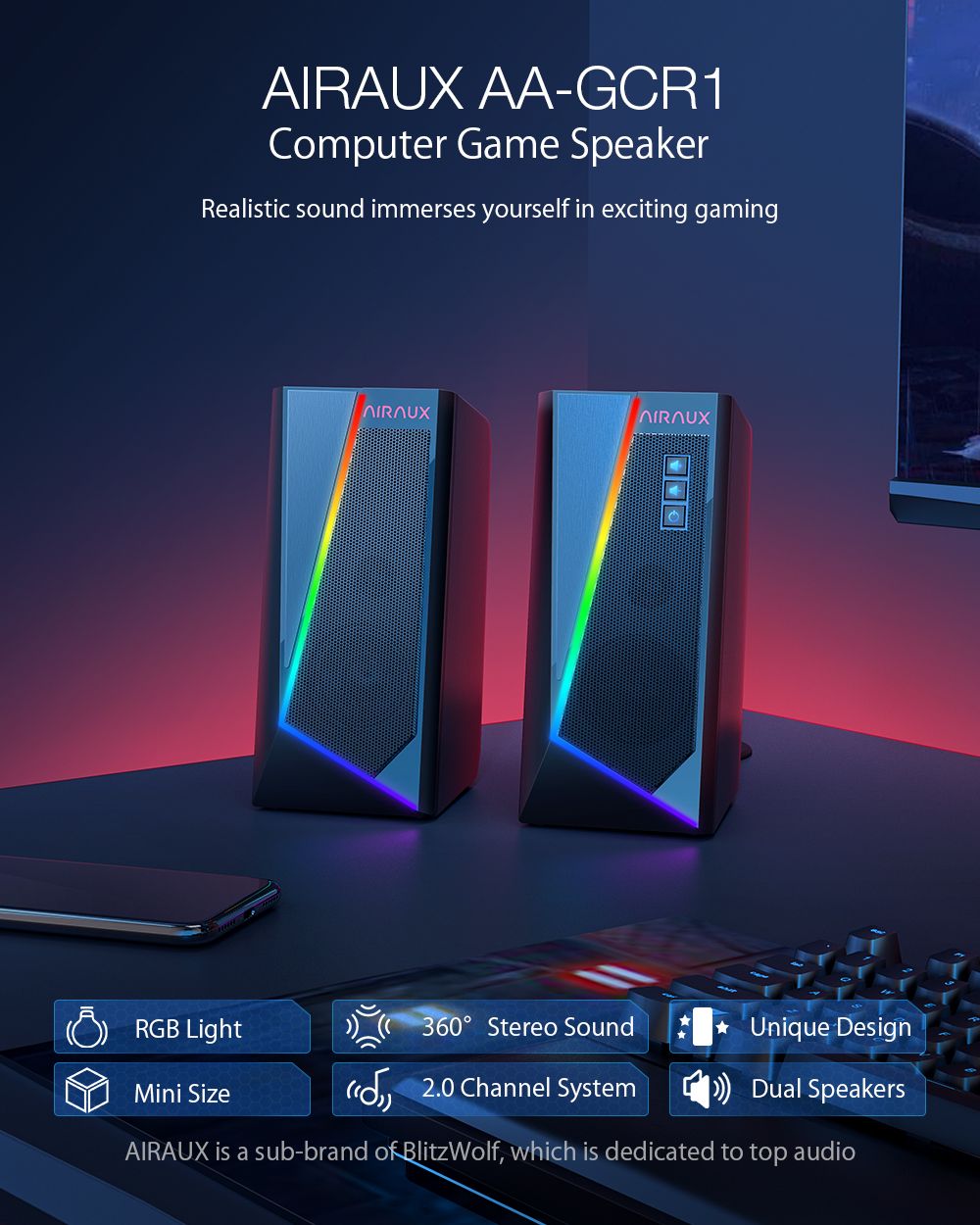 BlitzWolfreg-AirAux-AA-GCR1-Computer-Speaker-Game-Speaker-20-Channel-Bass-Stereo-Sound-RGB-Light-USB-1753521