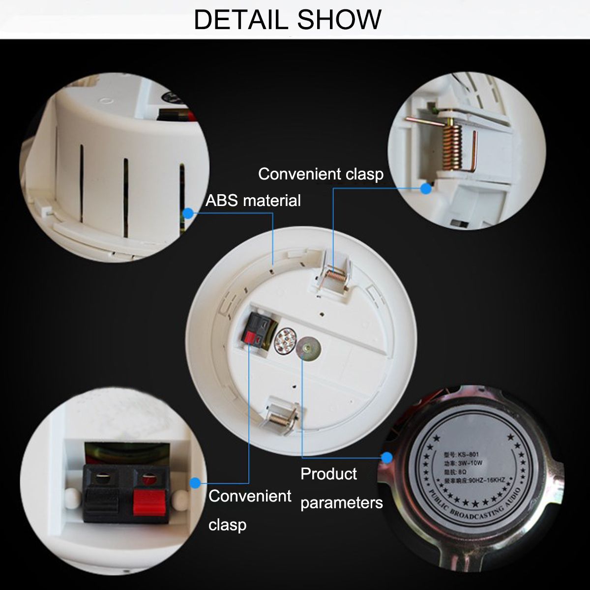 Dual-Microphone-Input-Remote-Control-One-for-Two-bluetooth-Amplifier-with-Ceiling-Speaker-Set-1636292