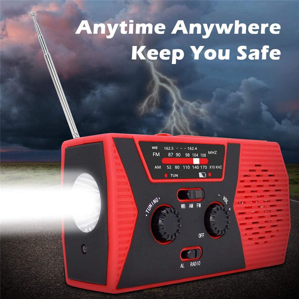 Emergency-NOAA-Solar-Hand-Crank-Weather-Radio-AM-FM-LED-Flashlight-SOS-USB-2000mAh-Power-Bank-1748932