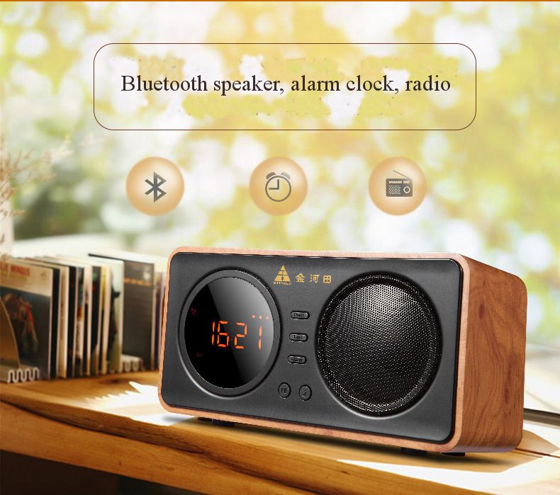 Golden-Field-D30-Wooden-Retro-Alarm-Clock-Wireless-bluetooth-Speaker-Support-TF-Card--AUX-1320723