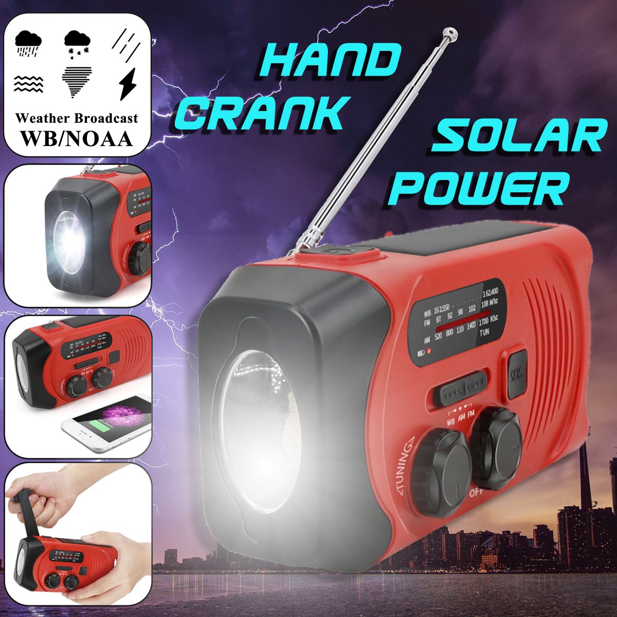 Hand-Crank-Solar-Power-Dynamo-AMFMWB-NOAA-Global-Weather-Radio-Flashlight-Power-Bank-1495503