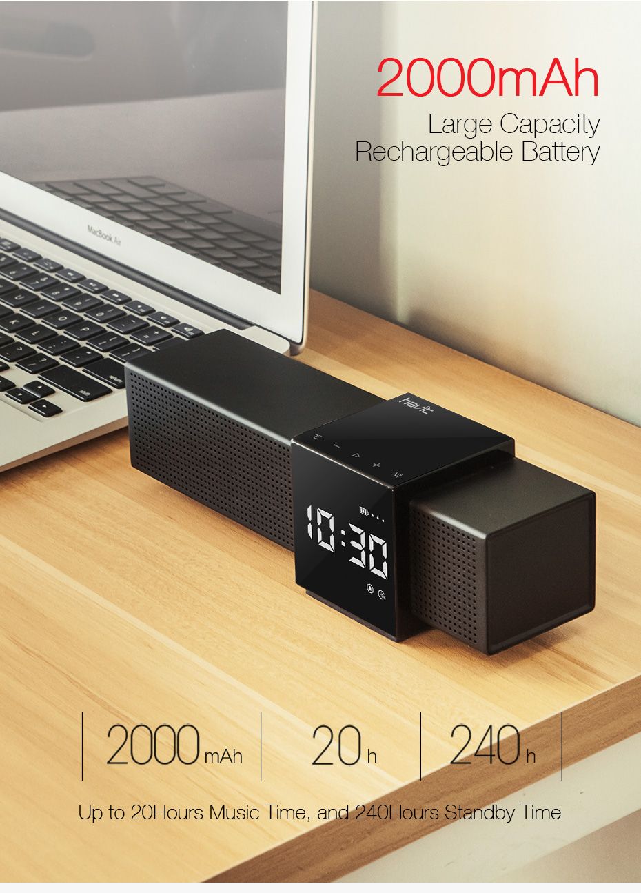 Havit-M28-Portable-Wireless-bluetooth-Speaker-Dual-Units-LED-Display-Alarm-Clock-FM-Radio-TF-Card-Sm-1461200