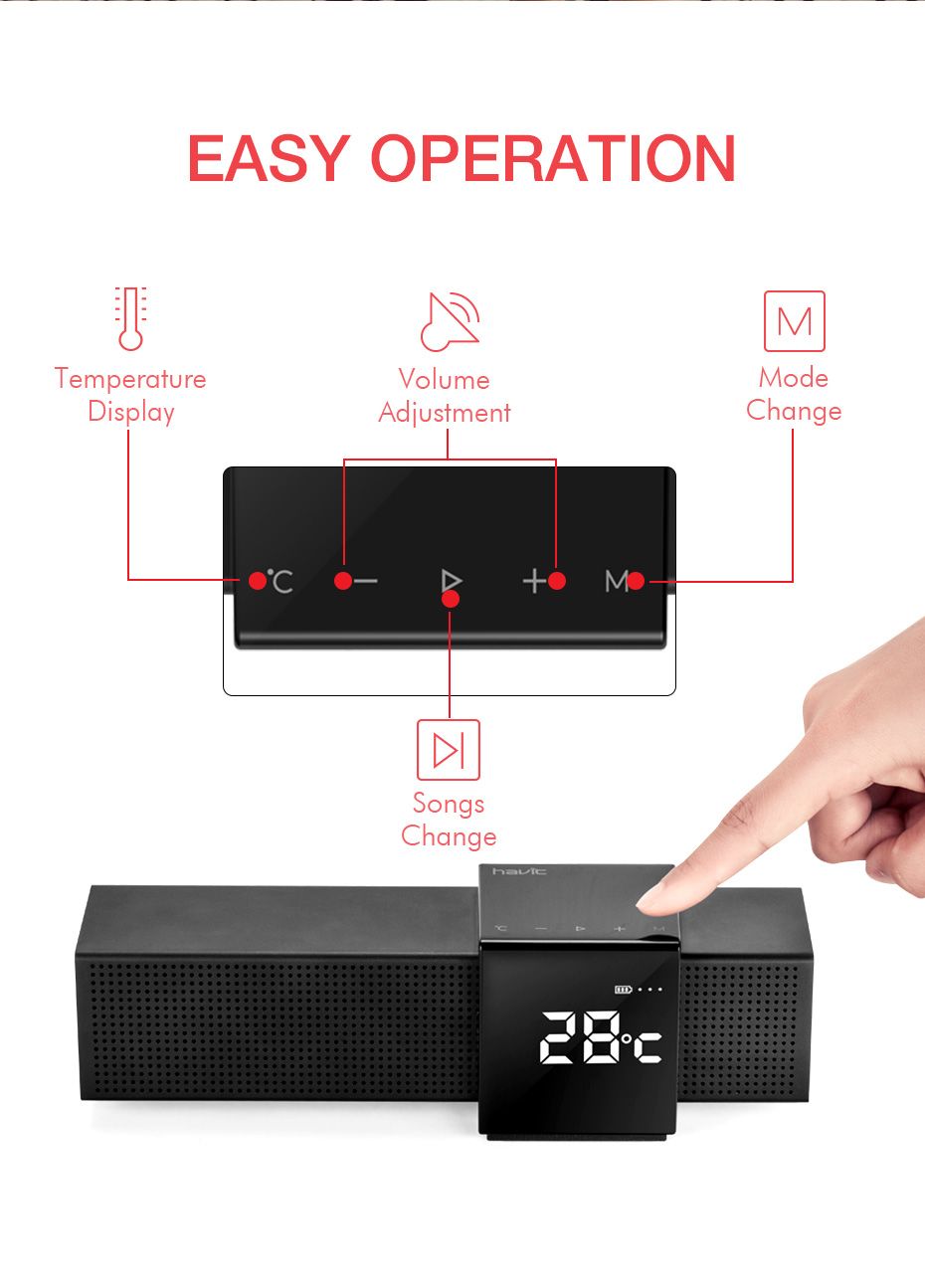 Havit-M28-Portable-Wireless-bluetooth-Speaker-Dual-Units-LED-Display-Alarm-Clock-FM-Radio-TF-Card-Sm-1461200