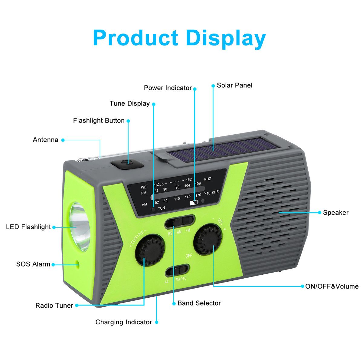 NOAA-Weather-FM-Radio-Emergency-Solar-Hand-Crank-Self-Powered-Flashlight-Power-Bank-Reading-Lamp-Rad-1456518