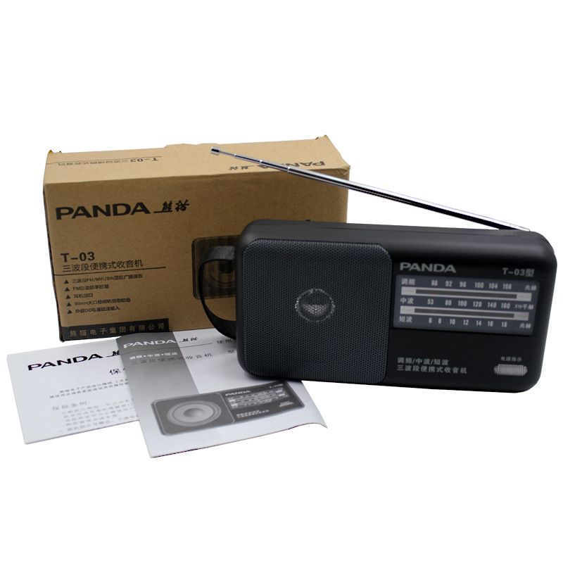 Panda-T-03-Radio-FM-AM-SW-Three-Band-Radio-Mini-Portable-Retro-Pointer-Semiconductor--Radio-1652410